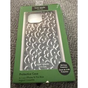 Kate Spade iPhone 16 Pro Max Case MagSafe Glitter Leopard Print Protective Cover